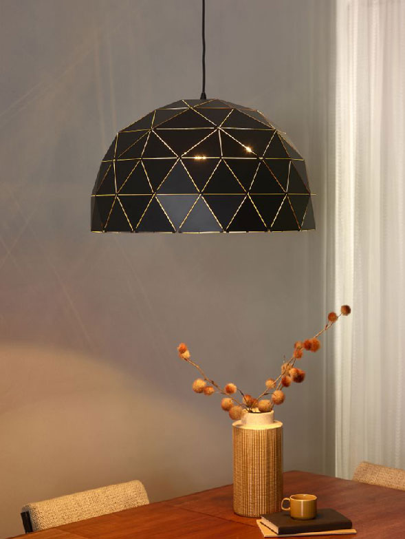 Lucide OTONA - Pendant lamp - Ø 60 cm - Black